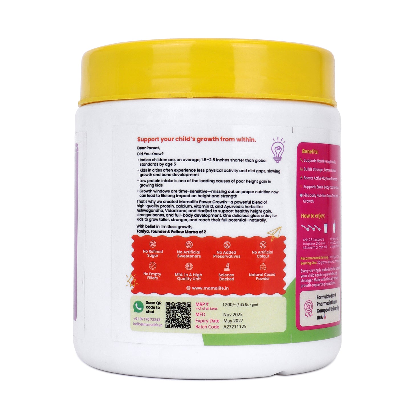 Power Growth (Height + Bones) Kids Protein-Rich Milk Mix (2-6 Years)